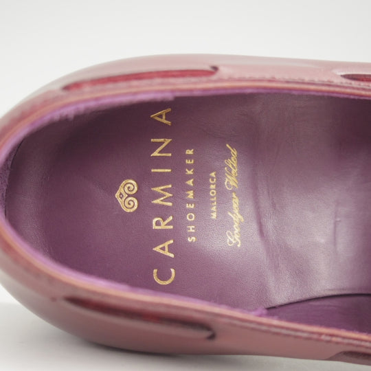 未使用★(スペイン製)カルミナ SIZE 5.5【定価￥94,600-★タッセルローファー/80215】UETAMラスト/カーフ/赤茶/メンズ/CARMINA★n617