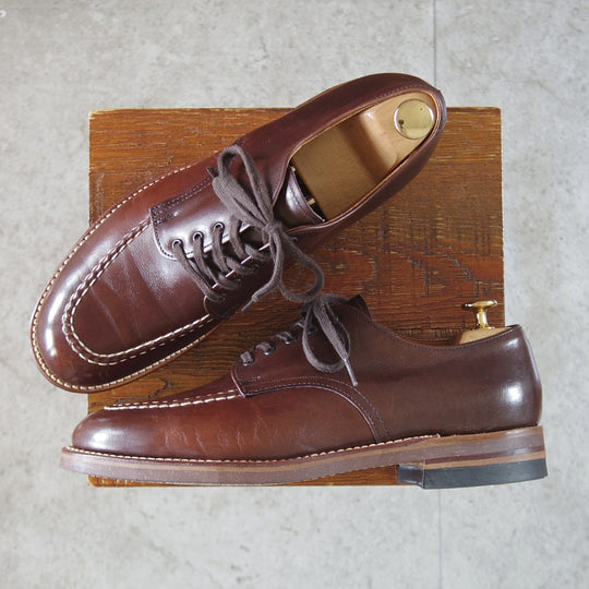 極美品★オールデン 8D【現行定価18万円以上★BEAMS PLUS別注/モックトゥOX/43924】カーフ/茶/メンズ/ビームス/ALDEN★p225