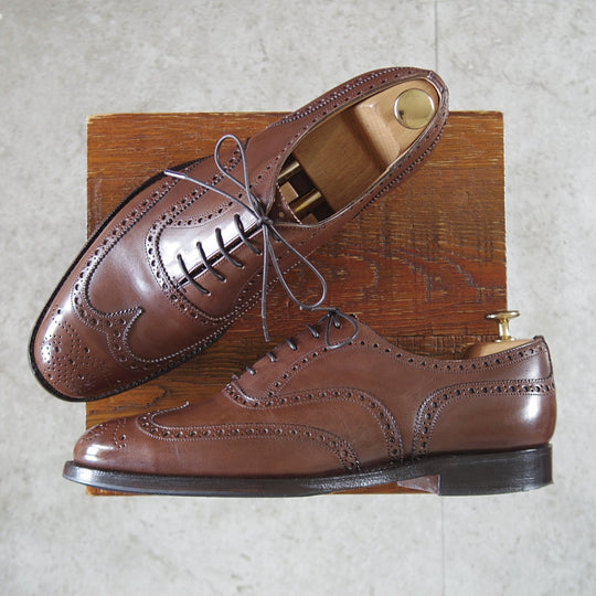 極上★チャーチ 75F/UK7.5【現行定価￥203,500-★100ラスト/CHETWYND/チェットウインド】フルブローグ/カーフ/濃茶/Church's★p231