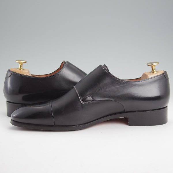 美品★(伊)サントーニ SIZE 6.5【レベルソ仕立て★ダブルモンク/11652】カーフ/黒/メンズ/Santoni★n620