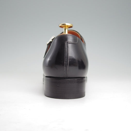 美品★(伊)サントーニ SIZE 6.5【レベルソ仕立て★ダブルモンク/11652】カーフ/黒/メンズ/Santoni★n620