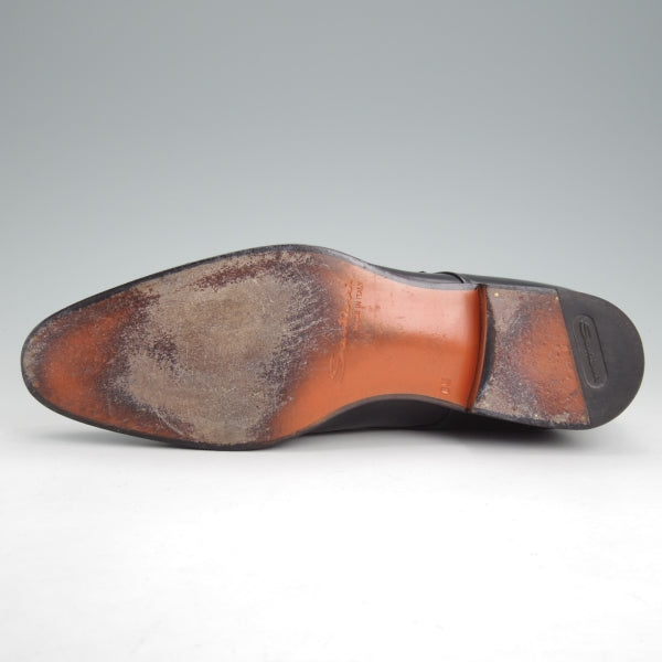 美品★(伊)サントーニ SIZE 6.5【レベルソ仕立て★ダブルモンク/11652】カーフ/黒/メンズ/Santoni★n620