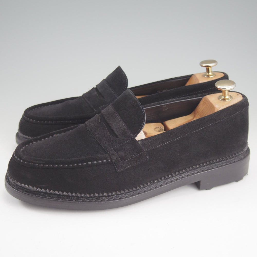 美品★J.M.ウエストン SIZE 6【定価￥121,000-★ユージーン/Eugene/コインローファー/C80】1Mラスト/スエード/黒/Weston/ウェストン★p224