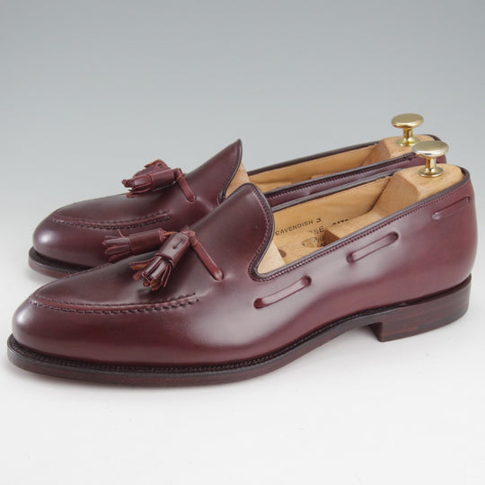 未使用★クロケット&ジョーンズ 8.5E【定価￥198,000-★コードバン仕様/CAVENDISH 3】タッセルローファー/375ラスト/赤茶/メンズ★o113