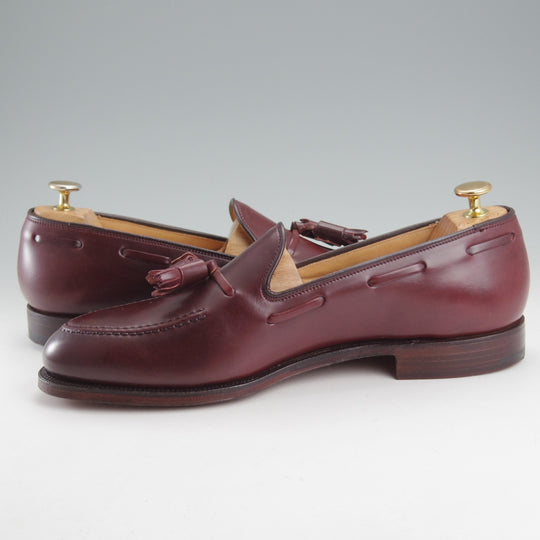 未使用★クロケット&ジョーンズ 8.5E【定価￥198,000-★コードバン仕様/CAVENDISH 3】タッセルローファー/375ラスト/赤茶/メンズ★o113