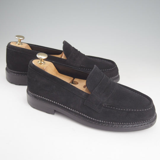 美品★J.M.ウエストン SIZE 6【定価￥121,000-★ユージーン/Eugene/コインローファー/C80】1Mラスト/スエード/黒/Weston/ウェストン★p224