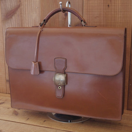 極上★ダンヒル/dunhill【フランス製★ブリーフケース】レザー/メンズ/ビジネス/バッグ/茶/革/鞄★N5960