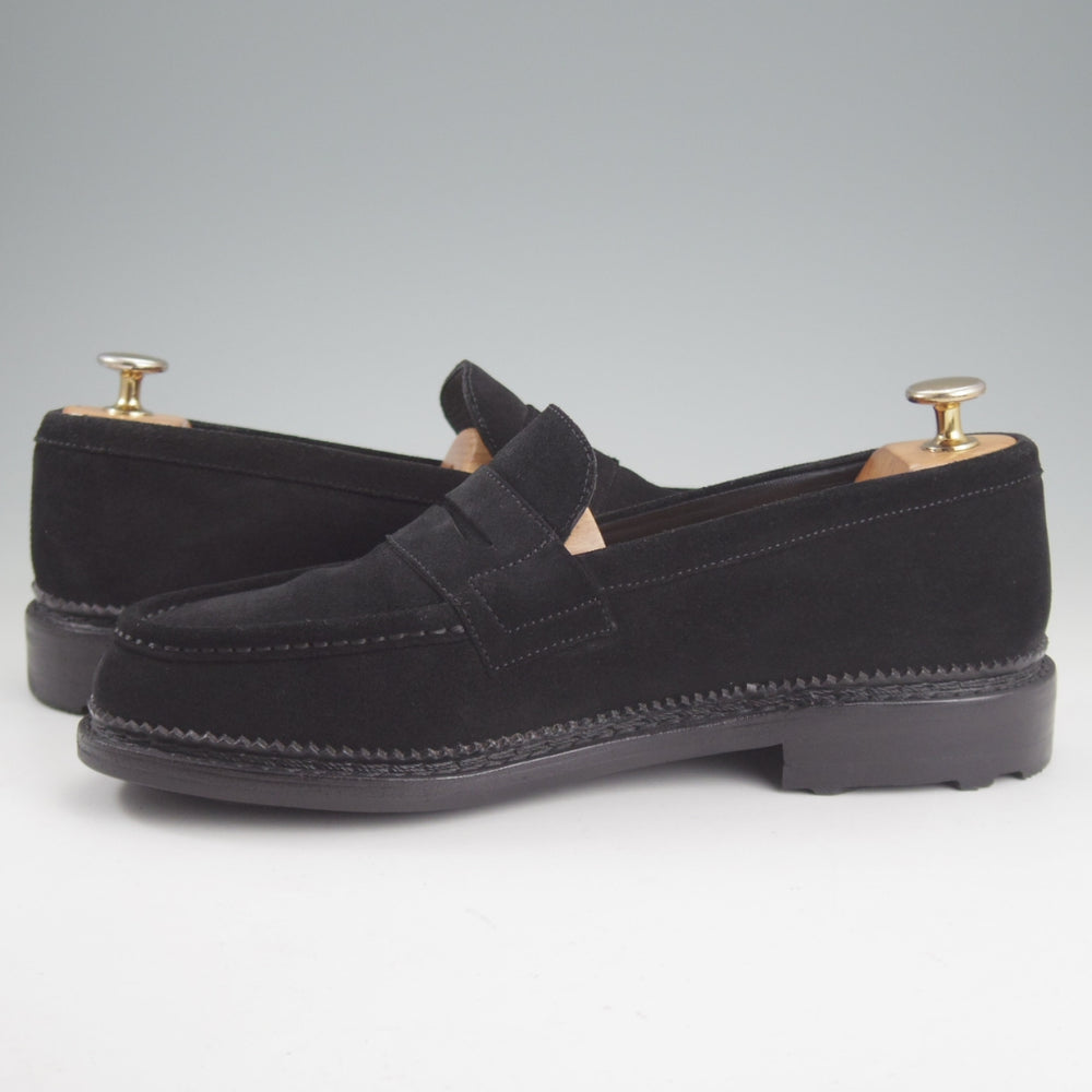 美品★J.M.ウエストン SIZE 6【定価￥121,000-★ユージーン/Eugene/コインローファー/C80】1Mラスト/スエード/黒/Weston/ウェストン★p224