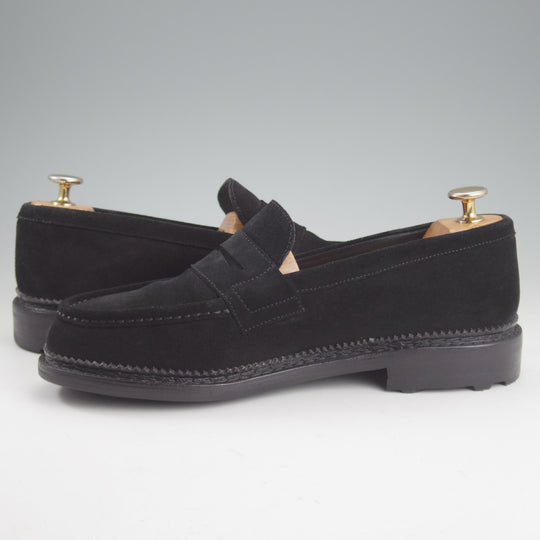 美品★J.M.ウエストン SIZE 6【定価￥121,000-★ユージーン/Eugene/コインローファー/C80】1Mラスト/スエード/黒/Weston/ウェストン★p224