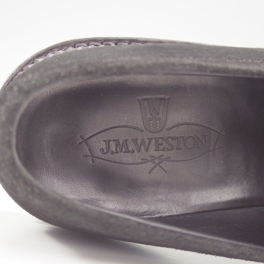 美品★J.M.ウエストン SIZE 6【定価￥121,000-★ユージーン/Eugene/コインローファー/C80】1Mラスト/スエード/黒/Weston/ウェストン★p224