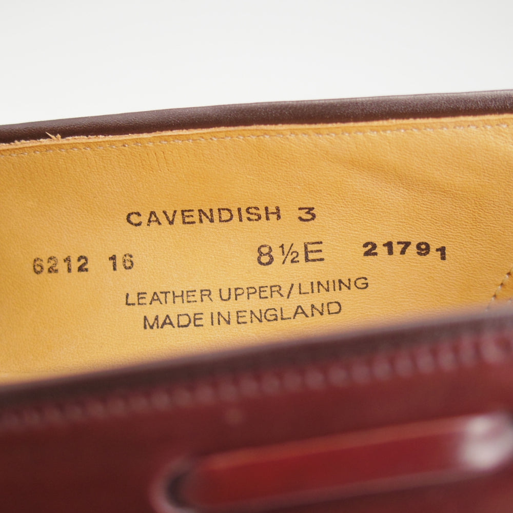 未使用★クロケット&ジョーンズ 8.5E【定価￥198,000-★コードバン仕様/CAVENDISH 3】タッセルローファー/375ラスト/赤茶/メンズ★o113