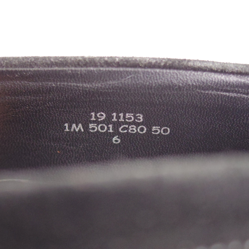 美品★J.M.ウエストン SIZE 6【定価￥121,000-★ユージーン/Eugene/コインローファー/C80】1Mラスト/スエード/黒/Weston/ウェストン★p224