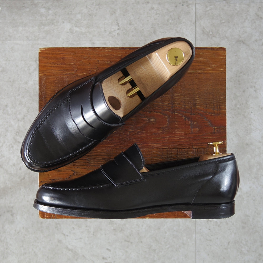 極上★クロケット&ジョーンズ 6.5E【定価￥121,000-★HARVARD 2/ハーバード2】コインローファー/376ラスト/カーフ/黒/Crockett&Jones★o118