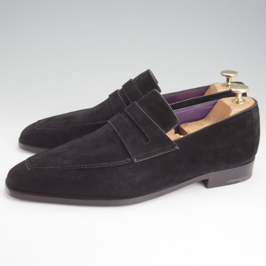 未使用★(仏)ベルルッティ SIZE 8【現行定価30万円以上★ANDY/アンディ】コインローファー/スエード/黒/メンズ/Berluti★o114