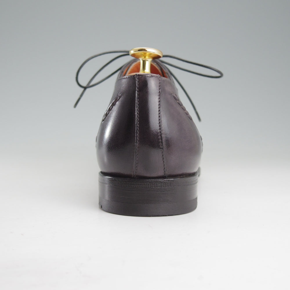 極美品★(伊)サントーニ SIZE 6.5【黒系パティーヌ★ブラインドブローグ】カーフ/メンズ/Santoni★o654