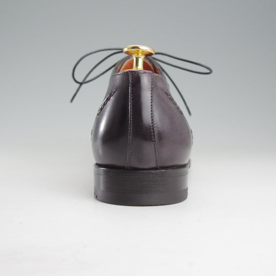 極美品★(伊)サントーニ SIZE 6.5【黒系パティーヌ★ブラインドブローグ】カーフ/メンズ/Santoni★o654