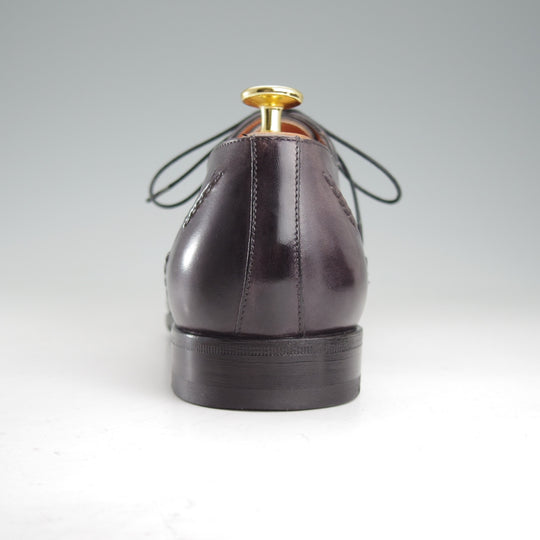 極美品★(伊)サントーニ SIZE 6.5【黒系パティーヌ★ブラインドブローグ】カーフ/メンズ/Santoni★o654