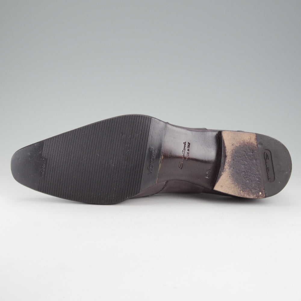 極美品★(伊)サントーニ SIZE 6.5【黒系パティーヌ★ブラインドブローグ】カーフ/メンズ/Santoni★o654
