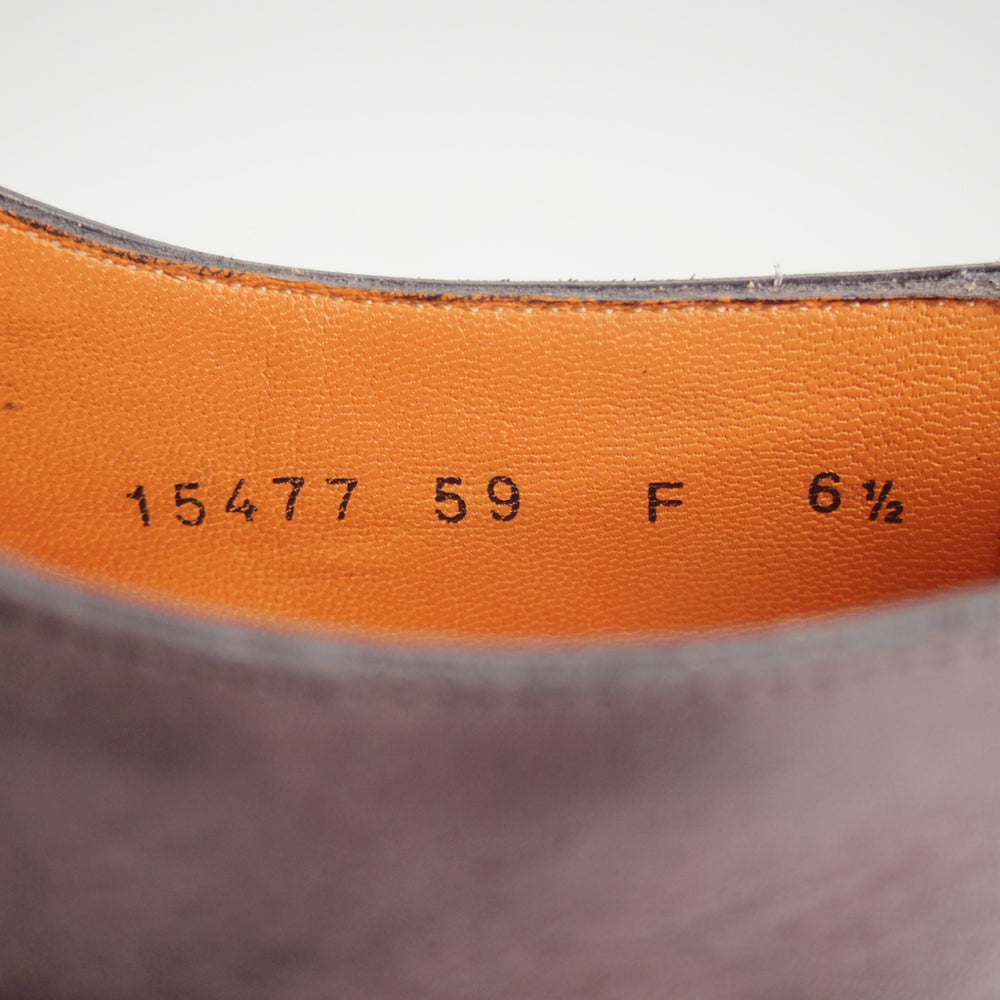 極美品★(伊)サントーニ SIZE 6.5【黒系パティーヌ★ブラインドブローグ】カーフ/メンズ/Santoni★o654