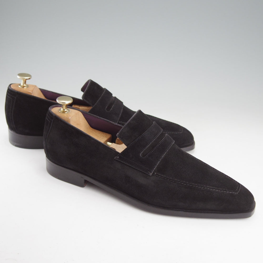 未使用★(仏)ベルルッティ SIZE 8【現行定価30万円以上★ANDY/アンディ】コインローファー/スエード/黒/メンズ/Berluti★o114