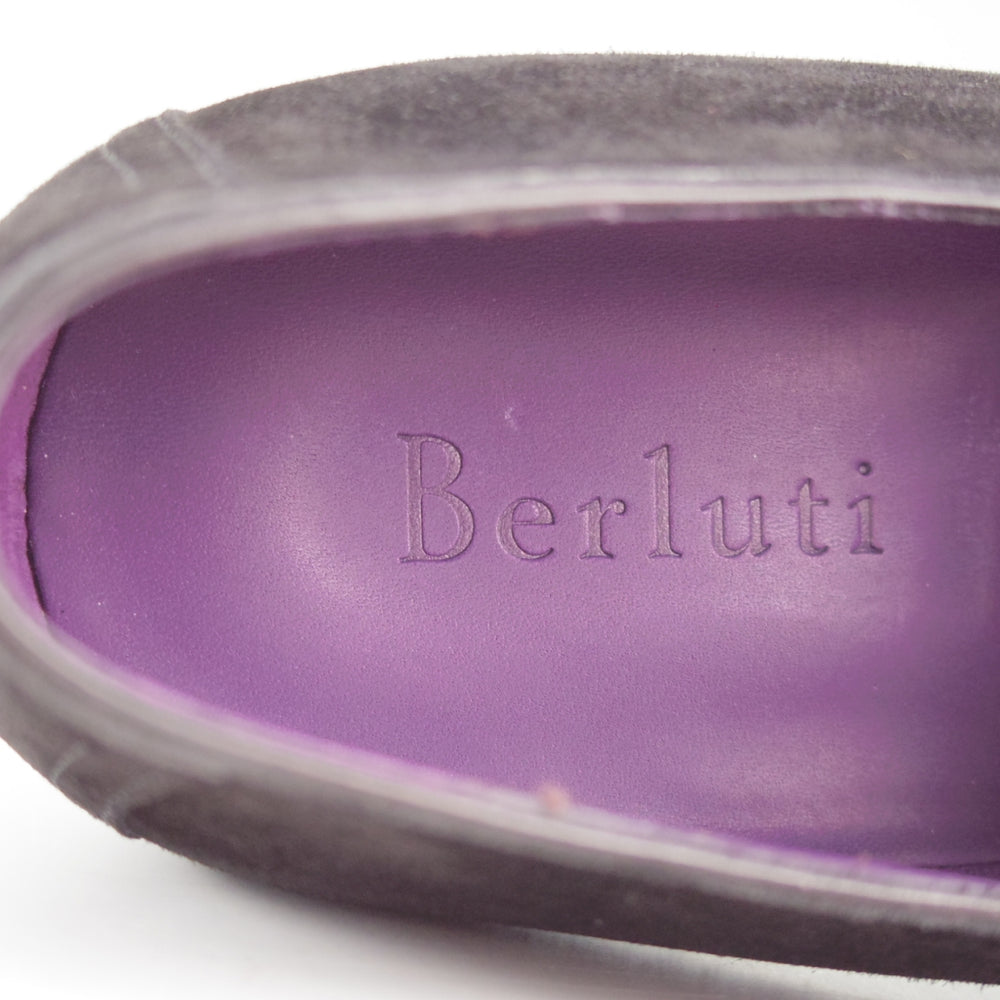 未使用★(仏)ベルルッティ SIZE 8【現行定価30万円以上★ANDY/アンディ】コインローファー/スエード/黒/メンズ/Berluti★o114