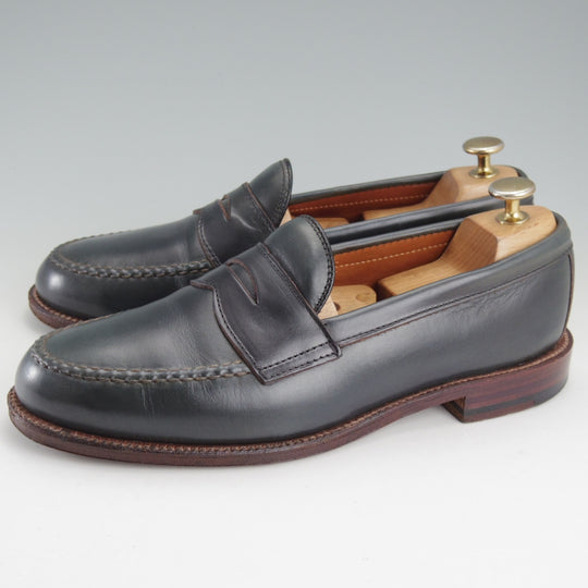 美品★オールデン 7D【貴重★(ハワイ)Leather Soul別注/クロムエクセルレザー仕様/17835】ヴァンラスト/コインローファー/紺/ALDEN★o116