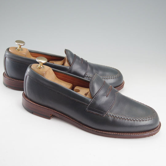 美品★オールデン 7D【貴重★(ハワイ)Leather Soul別注/クロムエクセルレザー仕様/17835】ヴァンラスト/コインローファー/紺/ALDEN★o116