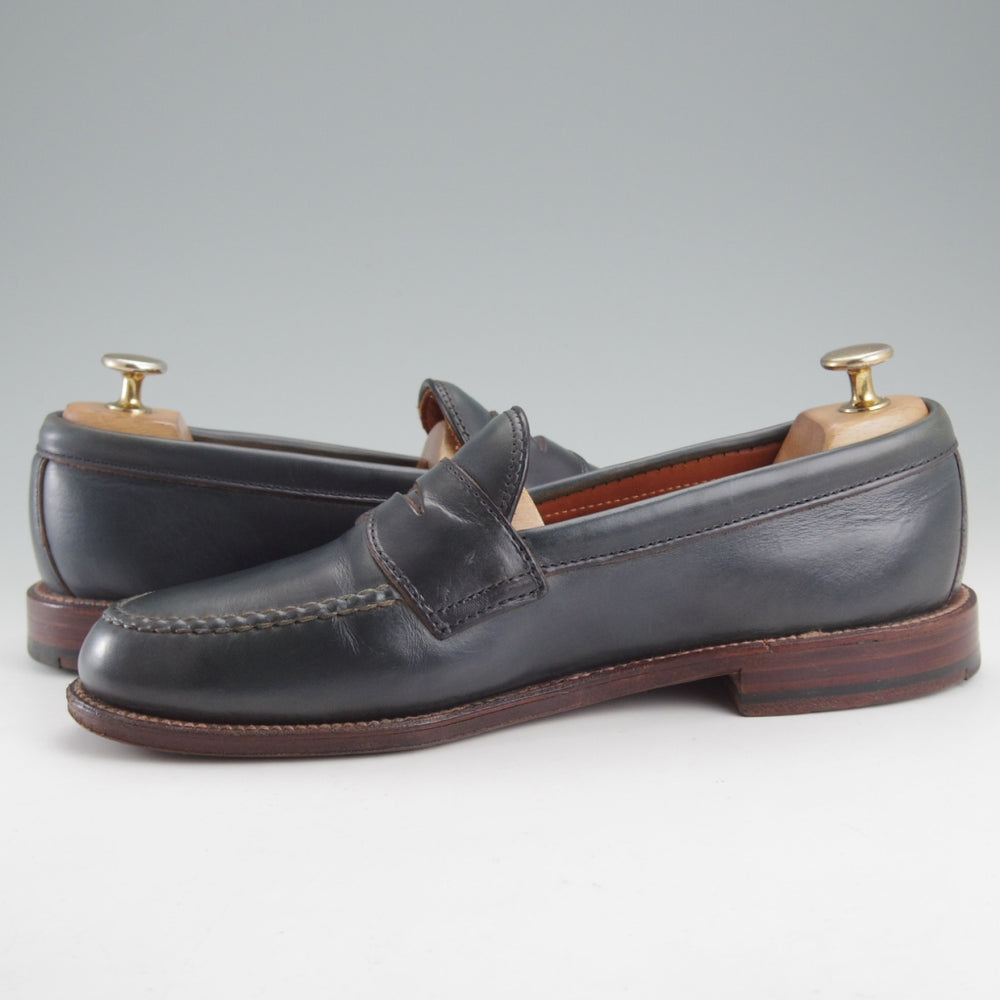 美品★オールデン 7D【貴重★(ハワイ)Leather Soul別注/クロムエクセルレザー仕様/17835】ヴァンラスト/コインローファー/紺/ALDEN★o116