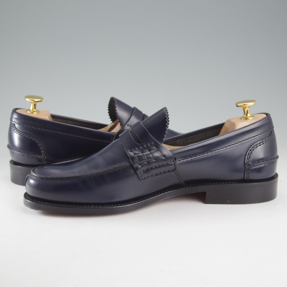 未使用★チャーチ 65G/UK6.5【モデル定価￥170,500-★コインローファー/PEMBREY/ペンブリー】126ラスト/ビーフロール/紺/Church's★o657