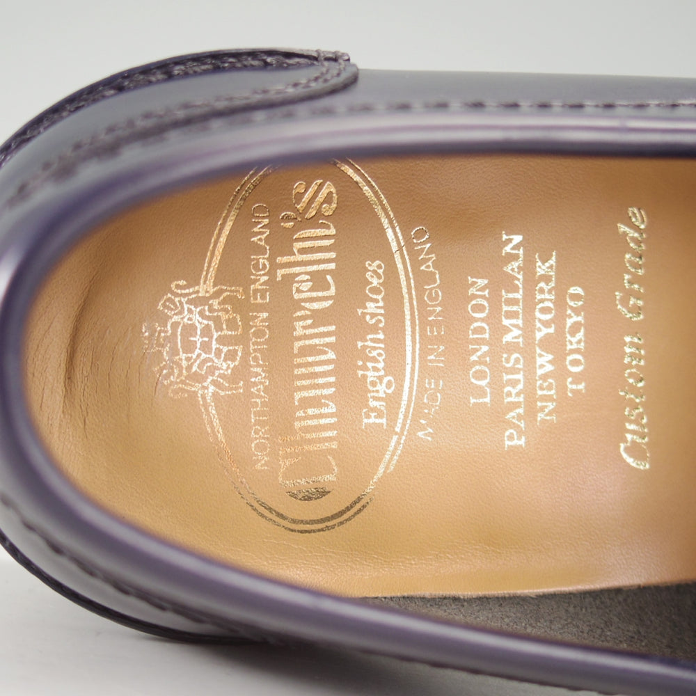 未使用★チャーチ 65G/UK6.5【モデル定価￥170,500-★コインローファー/PEMBREY/ペンブリー】126ラスト/ビーフロール/紺/Church's★o657