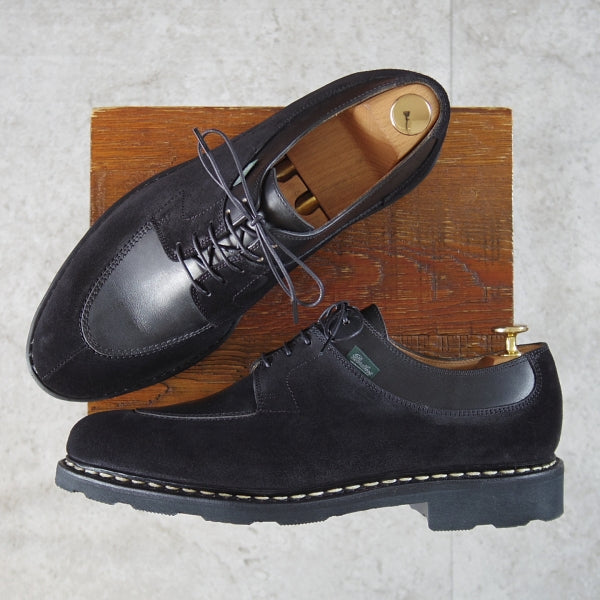 未使用★パラブーツ SIZE 8.5【現行定価￥94,600-★UNUSED別注/AVIGNON】Uチップ/リスレザー×スエード/コンビ/黒/Paraboot★n626