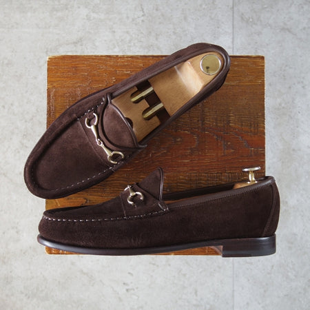 未使用★(スペイン製)カルミナ SIZE 7【定価￥69,300-★ビットローファー/80746】スリッポン/XIMラスト/スエード/濃茶/CARMINA★n628