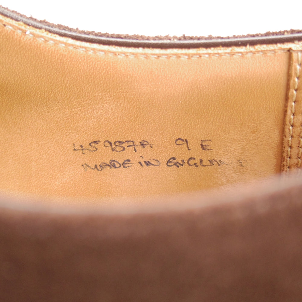 極上★クロケット&ジョーンズ 9E【リッジウェイソール★純正シツリー付/ロイドフットウェア別注】ストレートチップ/スエード/濃茶★o117