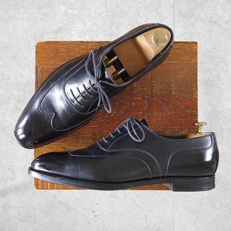 極上★クロケット&ジョーンズ 7D【ハンドグレードライン★ブラインドブローグ/TAVISTOCK】337ラスト/カーフ/黒/Crockett&Jones★n631