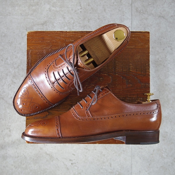 極上★(伊)ステファノ・ベーメル SIZE 39.5【定価20万円以上★ハンドソーンウェルテッド製法/セミブローグ】茶/Stefano Bemer★n632