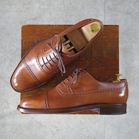 極上★(伊)ステファノ・ベーメル SIZE 39.5【定価20万円以上★ハンドソーンウェルテッド製法/セミブローグ】茶/Stefano Bemer★n632