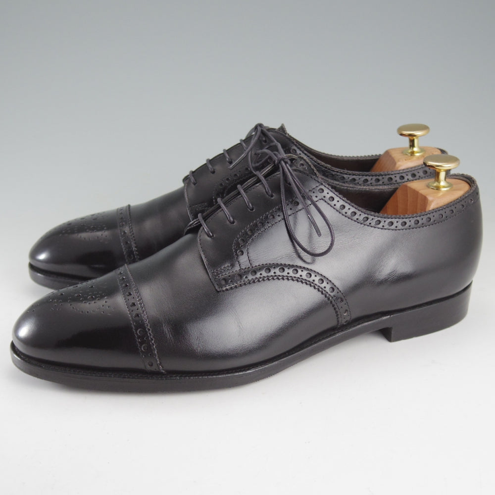 極上★エドワードグリーン 8E【現行定価20万円以上★CARDIFF/202ラスト】カーディフ/セミブローグ/カーフ/黒/メンズ/EDWARD GREEN★o659