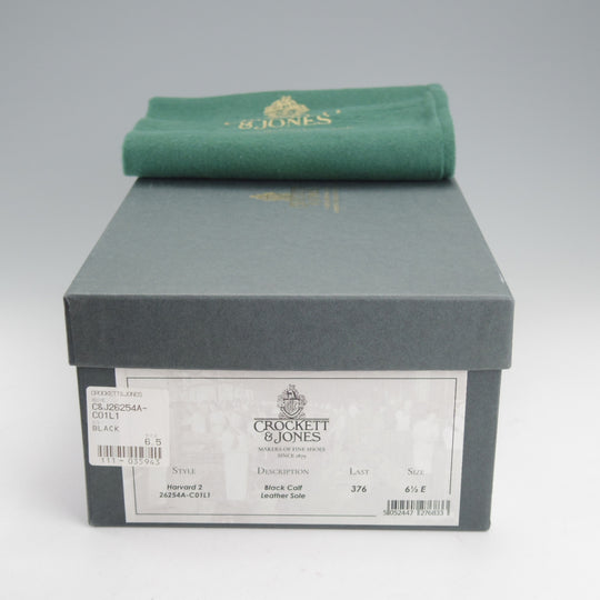 極上★クロケット&ジョーンズ 6.5E【定価￥121,000-★HARVARD 2/ハーバード2】コインローファー/376ラスト/カーフ/黒/Crockett&Jones★o118