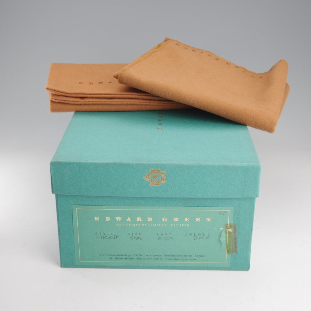 極上★エドワードグリーン 8E【現行定価20万円以上★CARDIFF/202ラスト】カーディフ/セミブローグ/カーフ/黒/メンズ/EDWARD GREEN★o659
