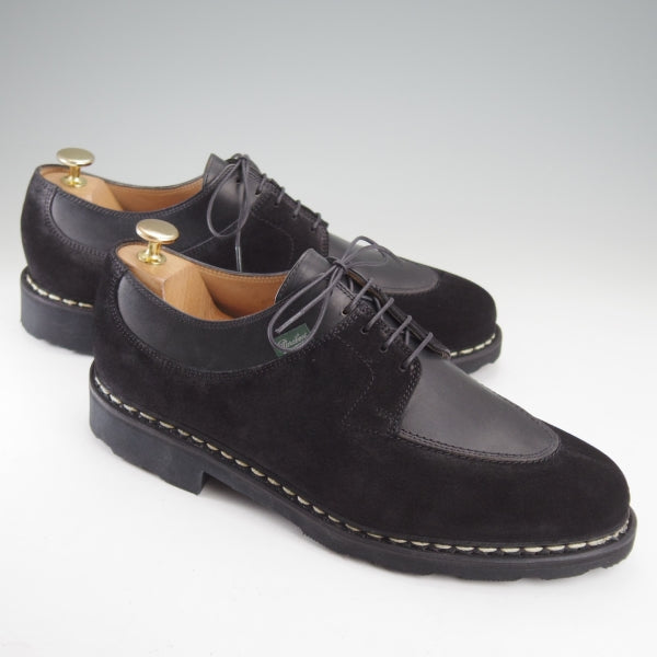 未使用★パラブーツ SIZE 8.5【現行定価￥94,600-★UNUSED別注/AVIGNON】Uチップ/リスレザー×スエード/コンビ/黒/Paraboot★n626