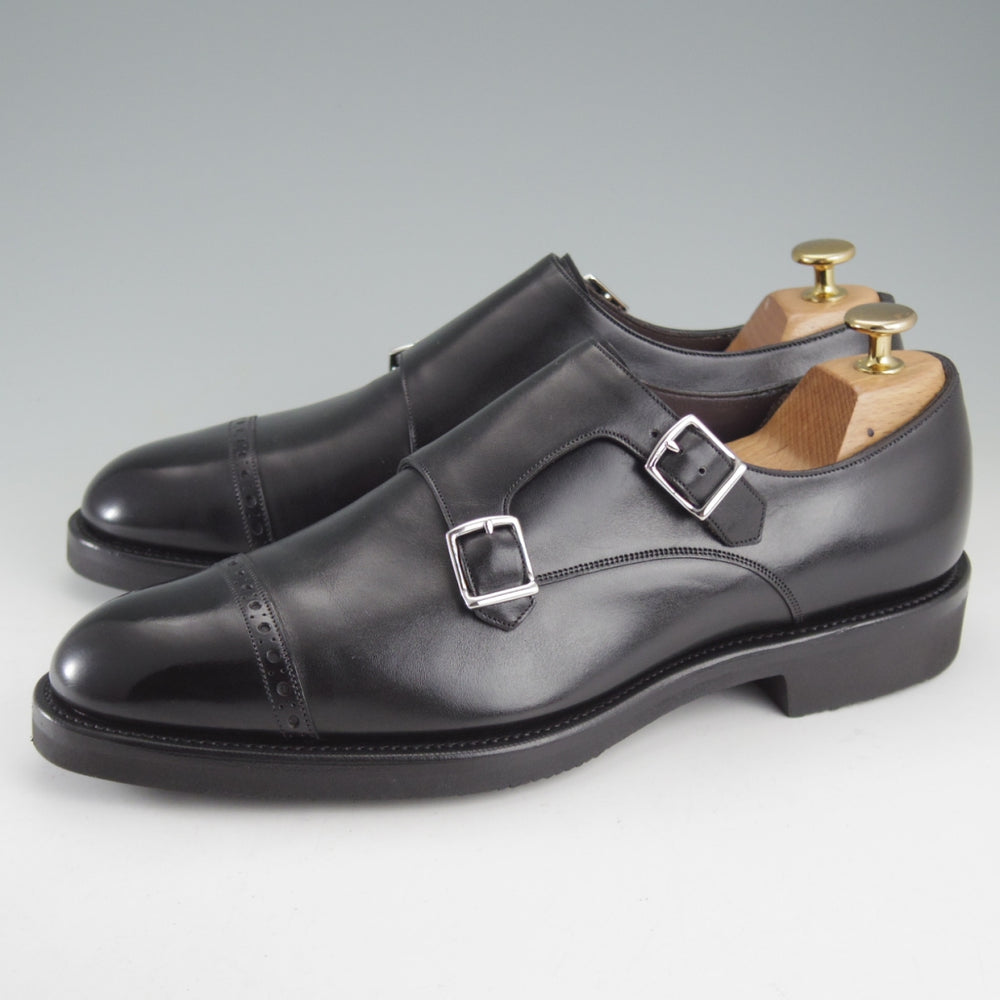 ほぼ試着程度★(英)ガジアーノ&ガーリング 7.5E【現オーダー価格30万円以上★MAYFAIR/ダブルモンク】GG06ラスト/黒/GAZIANO&GIRLING★o661