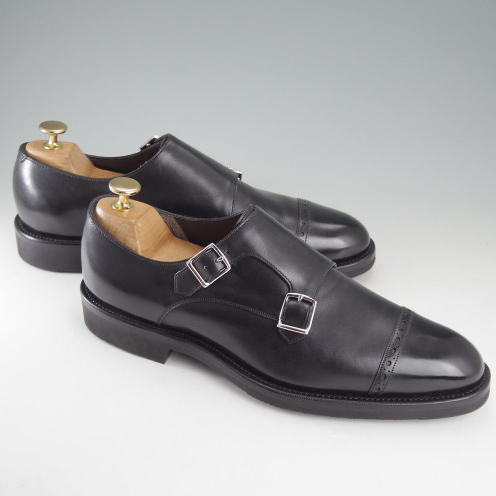 ほぼ試着程度★(英)ガジアーノ&ガーリング 7.5E【現オーダー価格30万円以上★MAYFAIR/ダブルモンク】GG06ラスト/黒/GAZIANO&GIRLING★o661