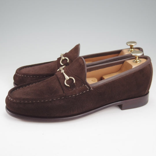 未使用★(スペイン製)カルミナ SIZE 7【定価￥69,300-★ビットローファー/80746】スリッポン/XIMラスト/スエード/濃茶/CARMINA★n628
