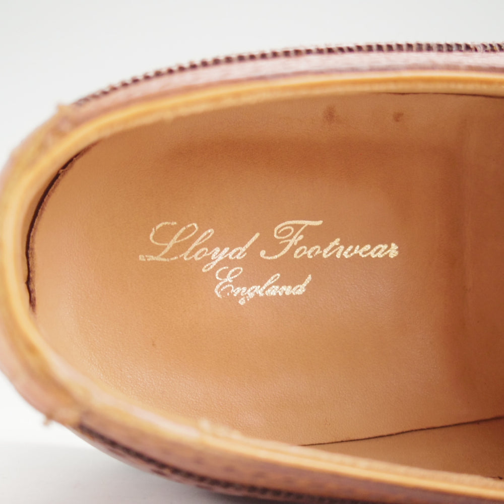 使用僅か★クロケット&ジョーンズ 9E【純正ツリー付き★リッジウェイソール/ロイドフットウェア別注】セミブローグ/茶/メンズ★o120