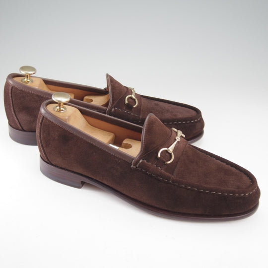 未使用★(スペイン製)カルミナ SIZE 7【定価￥69,300-★ビットローファー/80746】スリッポン/XIMラスト/スエード/濃茶/CARMINA★n628