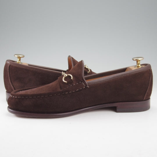未使用★(スペイン製)カルミナ SIZE 7【定価￥69,300-★ビットローファー/80746】スリッポン/XIMラスト/スエード/濃茶/CARMINA★n628