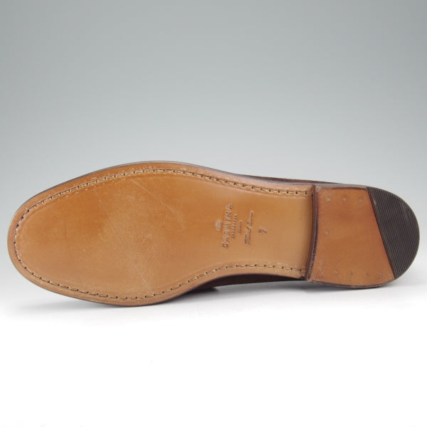 未使用★(スペイン製)カルミナ SIZE 7【定価￥69,300-★ビットローファー/80746】スリッポン/XIMラスト/スエード/濃茶/CARMINA★n628