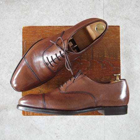 極美品★クロケット&ジョーンズ 6.5E【定価￥159,500-★AUDLEY 3/オードリー3】ハンドグレードライン/367ラスト/濃茶/Crockett&Jones★o664