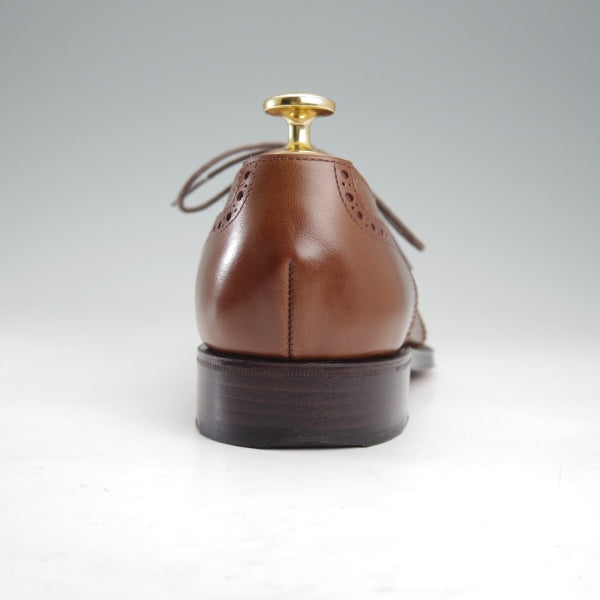 極上★(台東区)ジョーワークス SIZE 5【貴重★(仙台)タマヤフットウェア別注/クォーターブローグ】カーフ/茶/JOE WORKS★n629