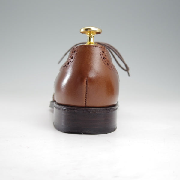 極上★(台東区)ジョーワークス SIZE 5【貴重★(仙台)タマヤフットウェア別注/クォーターブローグ】カーフ/茶/JOE WORKS★n629